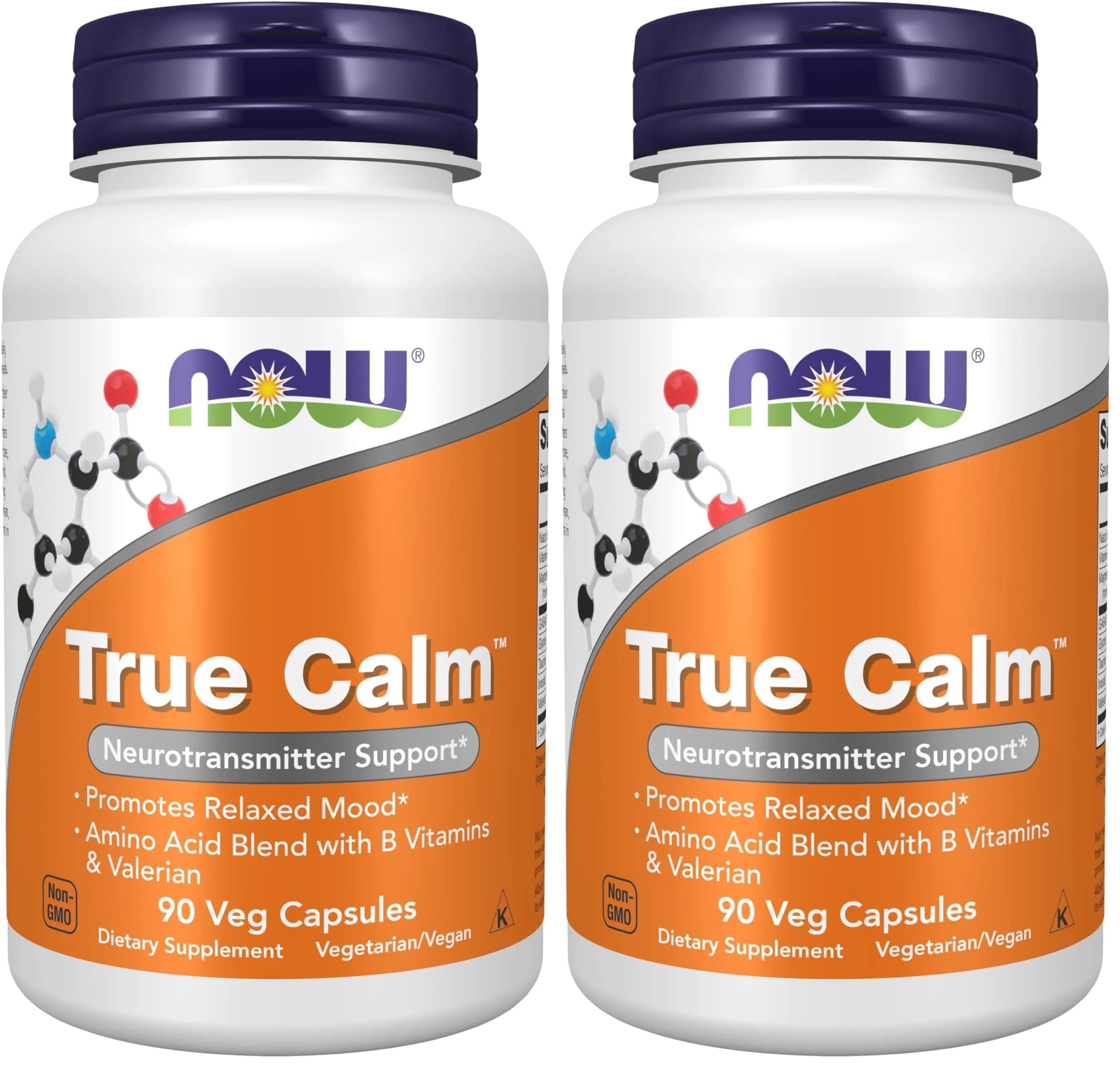 NOW Foods True Calm 90 Veg Capsules (Pack of 2) | Supports Calming Neurotransmitters