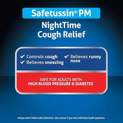 Safetussin PM Night Time Cold and Cough Medicine for Adults, 8 oz | 16 Fl Oz Syrup for Night Relief thumbnail 4