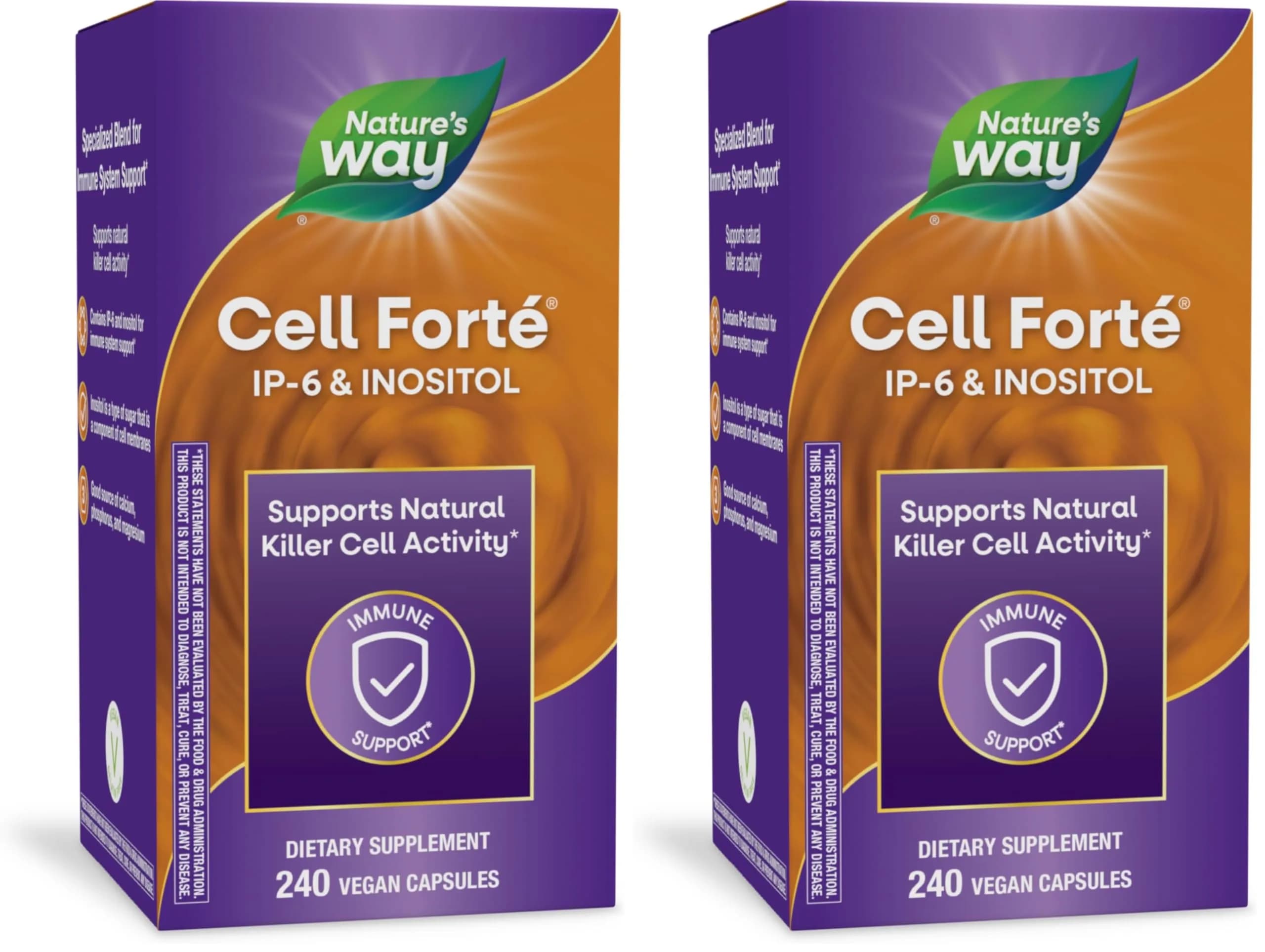 Nature's Way Cell Forté IP-6 & Inositol Immune Support Supplement 480 Capsules (Pack of 2) | Supports Natural Killer-Cell Activity
