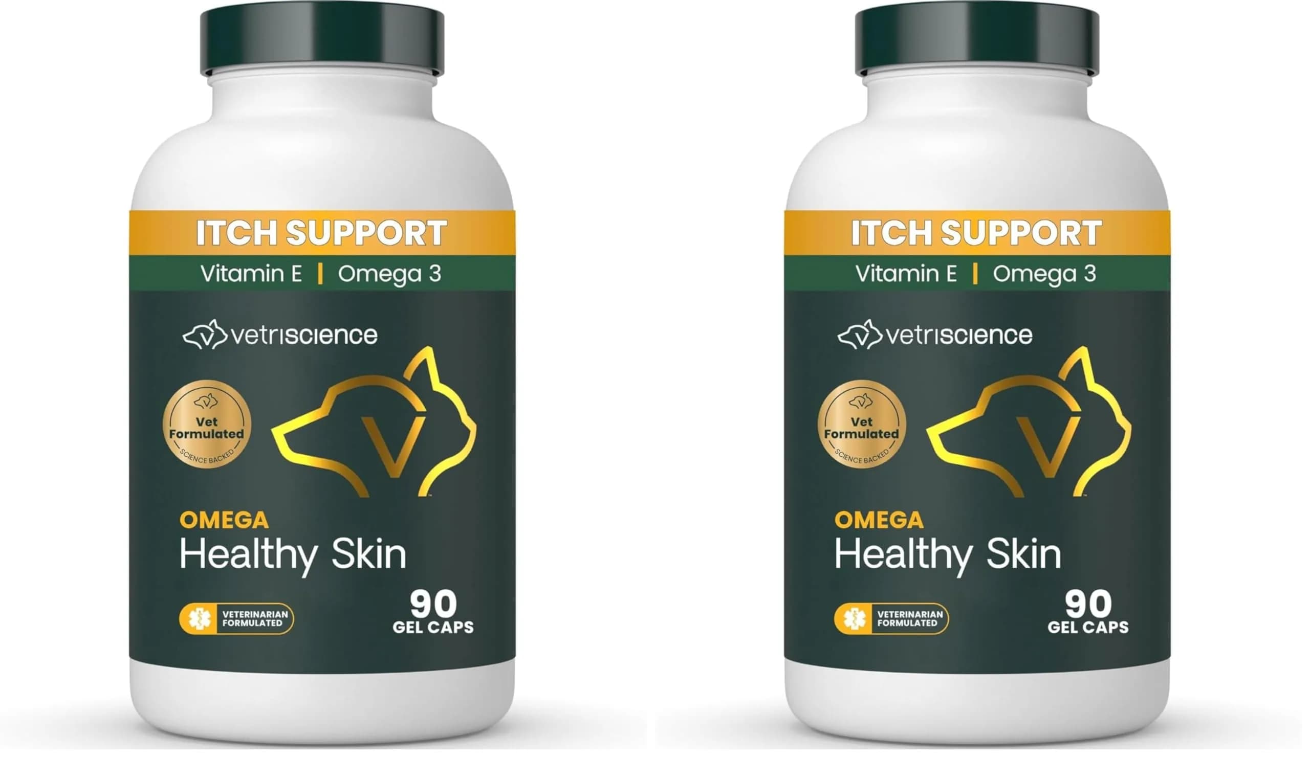 VetriScience Omega Healthy Skin Capsules 180 Count (90 Chews x 2) | Fish Oil Supplement for Dogs & Cats with 750mg Omega Fatty Acids - main product image
