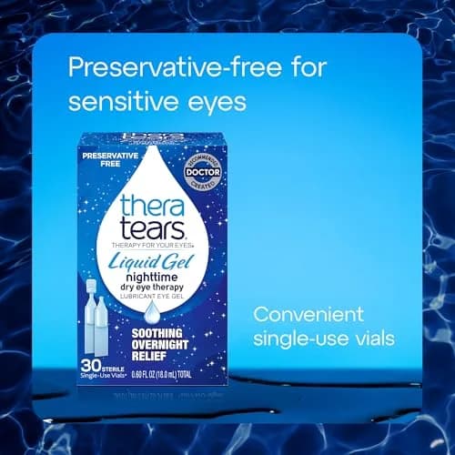 TheraTears Liquid Gel Nighttime Eye Drops for Dry Eyes | Preservative-Free, 30 Vials (Pack of 4) thumbnail 6