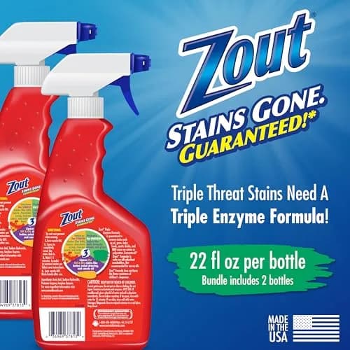 Zout Laundry Stain Remover Spray 22 Fl Oz (Pack of 4) | Triple Enzyme Formula for Toughest Stains thumbnail 2