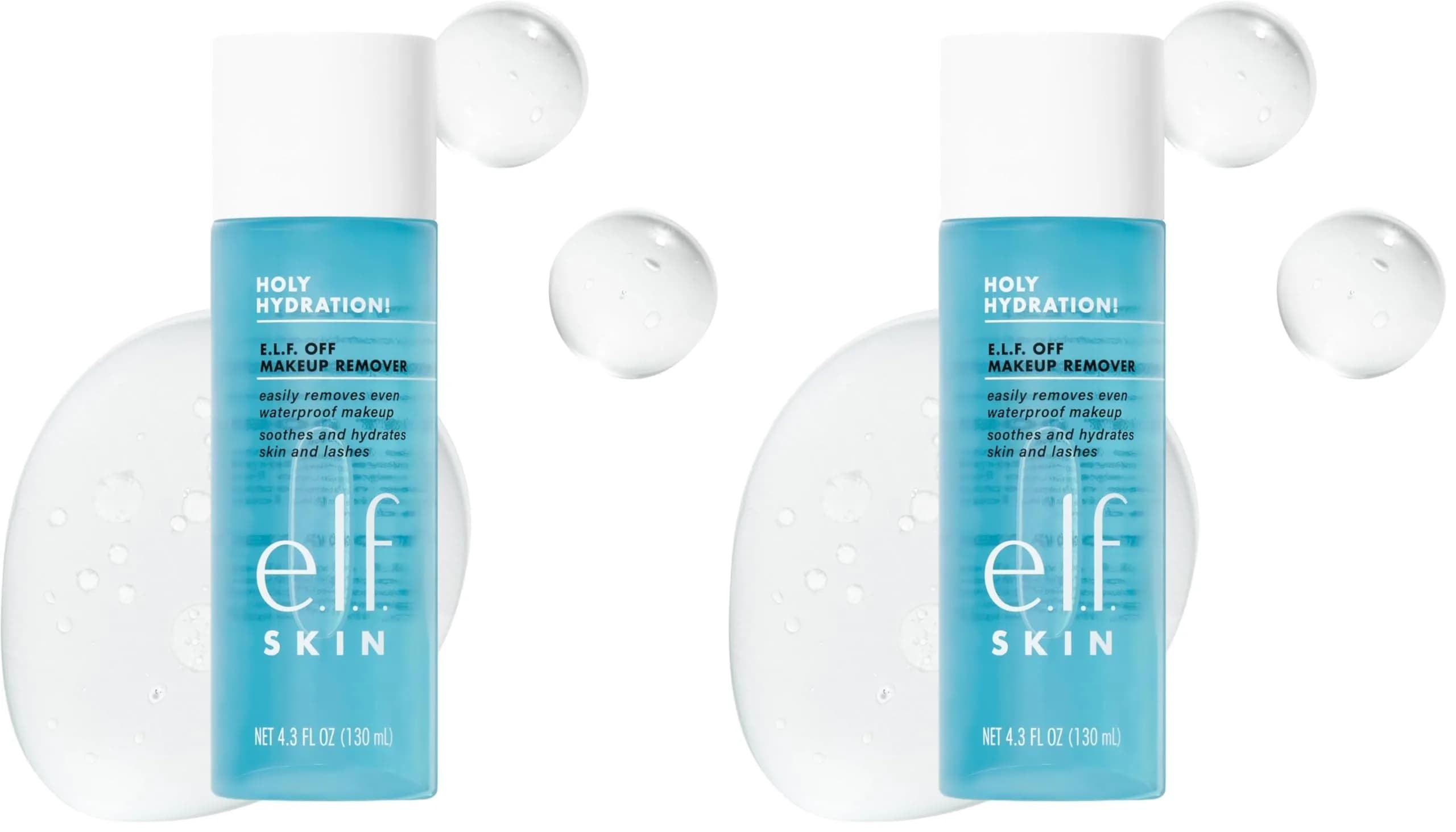 e.l.f. SKIN Holy Hydration Off Makeup Remover 4.3 Fl Oz (Pack of 2) | Gentle, Vegan & Cruelty-Free
