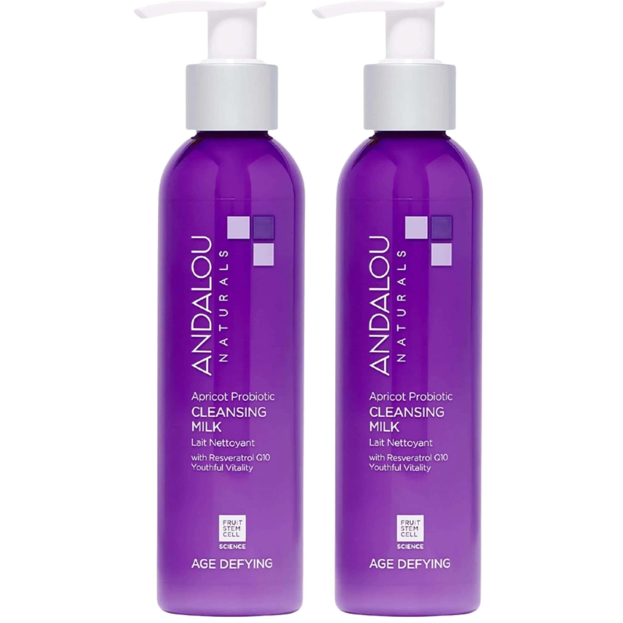 Andalou Naturals Apricot Probiotic Cleansing Milk 356ml (12 fl oz) | Gentle Daily Hydrating Face Cleanser For Dry, Dehydrated Skin