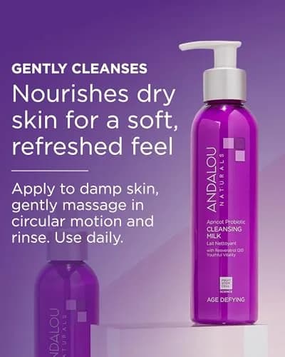 Andalou Naturals Apricot Probiotic Cleansing Milk 356ml (12 fl oz) | Gentle Daily Hydrating Face Cleanser For Dry, Dehydrated Skin thumbnail 4