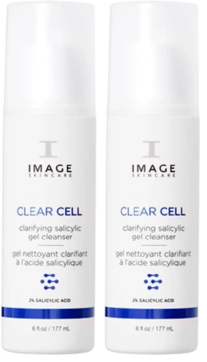 IMAGE Skincare CLEAR CELL Salicylic Gel Cleanser 6 fl oz | Gently exfoliates excess oil, shine & impurities for healthy skin — white