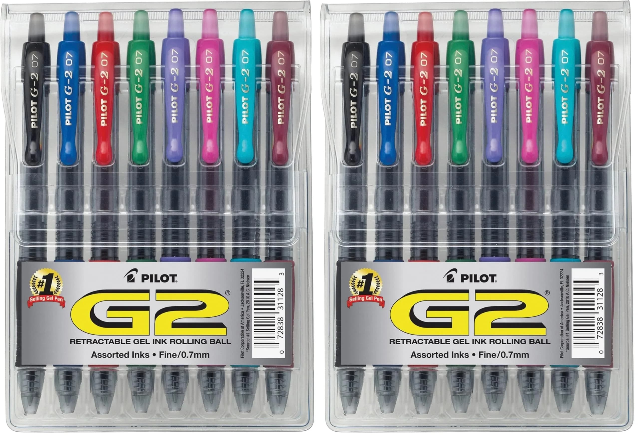 PILOT G2 Premium Gel Ink Pens, Fine Point 0.7mm, Multi-Color, 8 Count | Smooth, Refillable, Quick Drying — Assorted Fashion