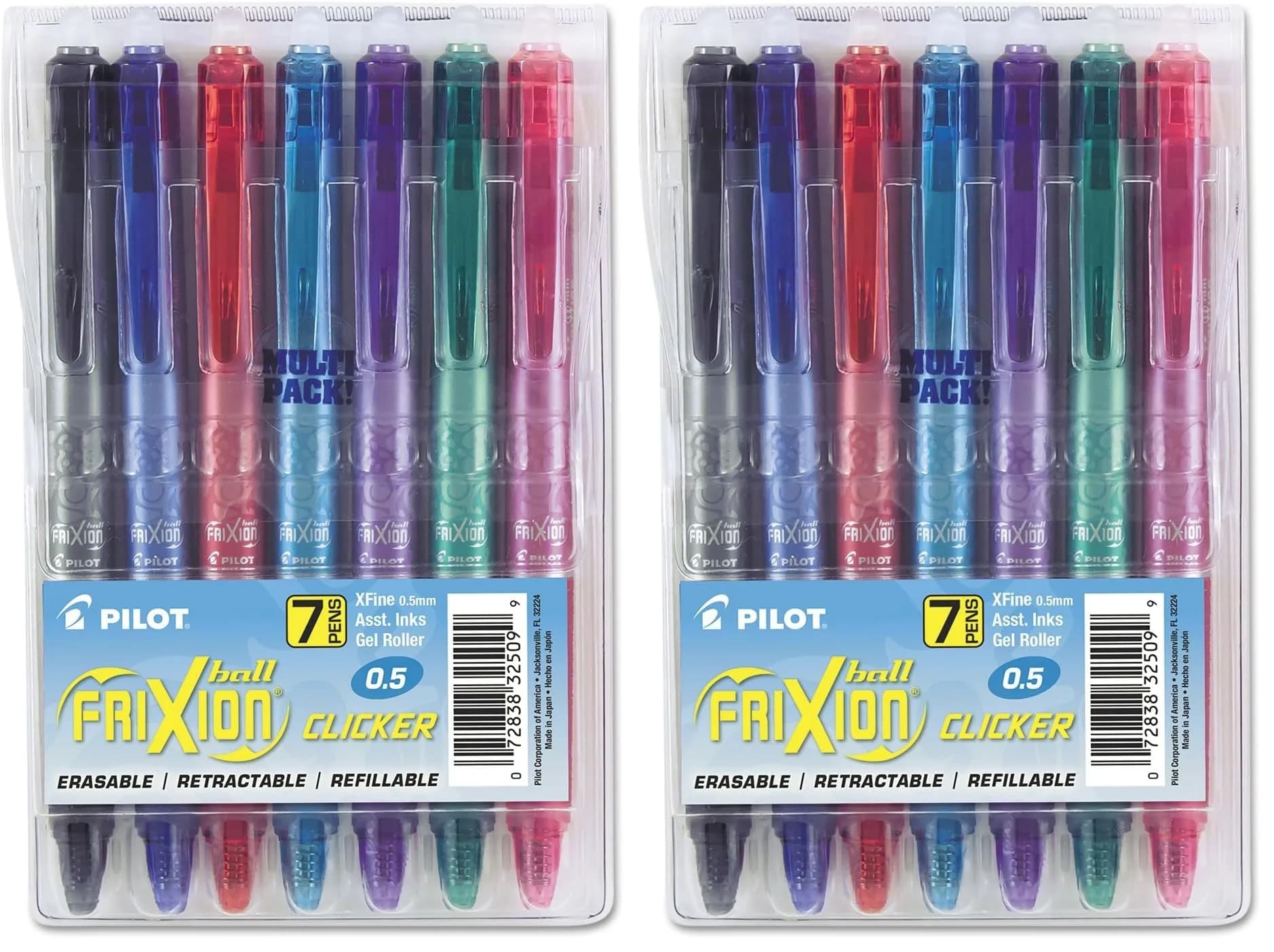 PILOT FriXion Clicker Gel Ink Pens 14-Pack Extra Fine 0.5mm | Erasable, Refillable & Retractable Multicolor Pens
