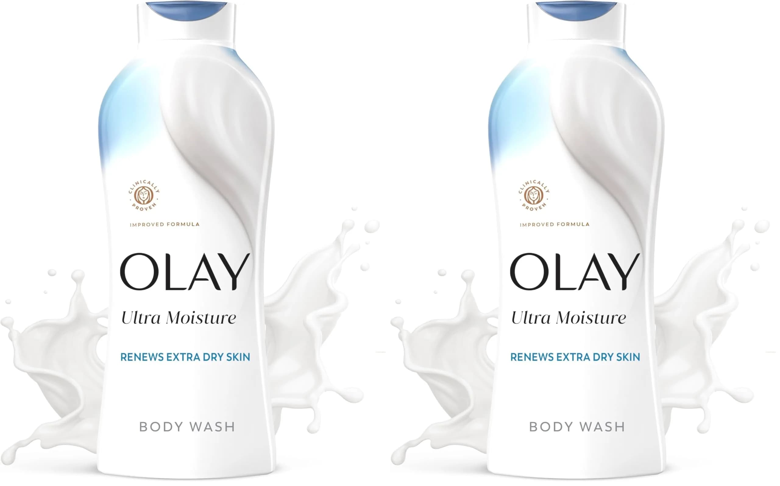 Olay Ultra Moisture Body Wash Vanilla Creme 650ml (22 fl oz) | Vitamin B3 & Hyaluronic Blend for All Skin Types — Lightly Scented / 22 Fl Oz