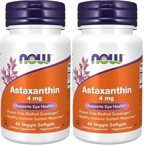 NOW Foods Astaxanthin 4 mg Veg Softgels 120 Count (Pack of 2) | Supports Eye Health & Immune Response thumbnail 1