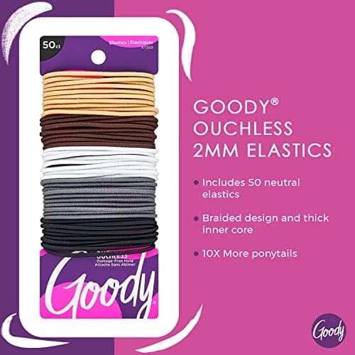 Goody Ouchless Elastic Hair Ties (100 Count, Assorted Neutrals) | Pain-Free Hair Accessories for Fine to Medium Hair thumbnail 2