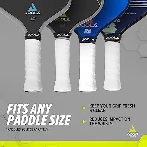 JOOLA White 4 Count (Pack of 2) Pickleball Overgrips | Tacky Feel & Moisture Absorbent for Enhanced Control thumbnail 3