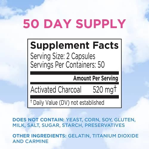 Charcocaps Fast Acting Gas Relief Activated Charcoal Capsules 200 Count (100 Count Pack of 2) | Drug-Free Detoxifying Formula for Bloating & Flatulence thumbnail 6