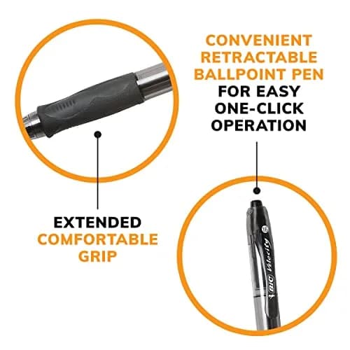 BIC Glide Bold Black Ballpoint Pens, 1.6mm Bold Point, 8 Count (Pack of 2) | Smooth Ink Flow thumbnail 6