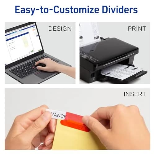 Avery Insertable Big Tab Binder Dividers, 16 Tabs (8 per set x 2 packs) | Multicolor, Gold-Reinforced Holes thumbnail 2
