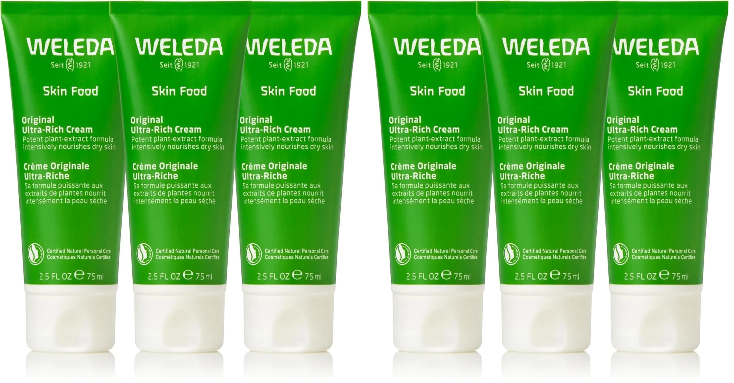 Weleda Skin Food Original Ultra-Rich Body Cream 75ml (2.5 Fl Oz) | NATRUE Certified Natural Hydration — 5 fl oz