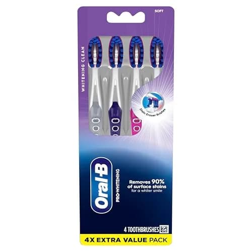 Oral-B 3D White Deep Stain Remover Toothbrushes, Soft Bristles, 8 Count (4 Count Pack of 2) | Removes 90% Surface Stains thumbnail 6