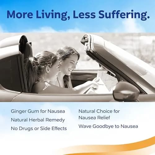 Sea-Band Anti-Nausea Ginger Gum for Motion & Morning Sickness | Fast-Acting, Natural Relief for Travel & Pregnancy thumbnail 2