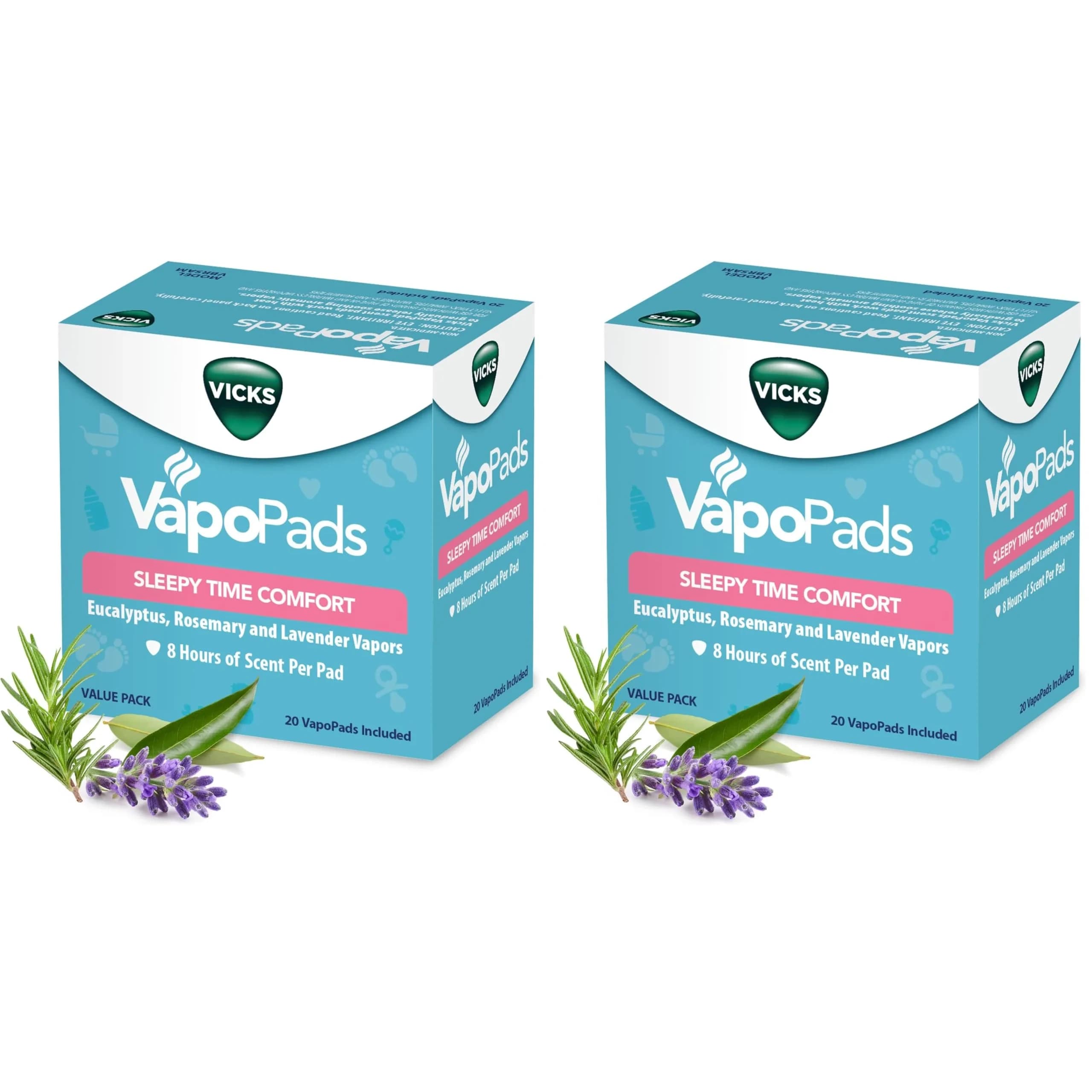 Vicks VapoPads Sleepy Time Comfort 40-Pack (1.5 oz / 42 g) | Rosemary, Lavender, Eucalyptus Scents