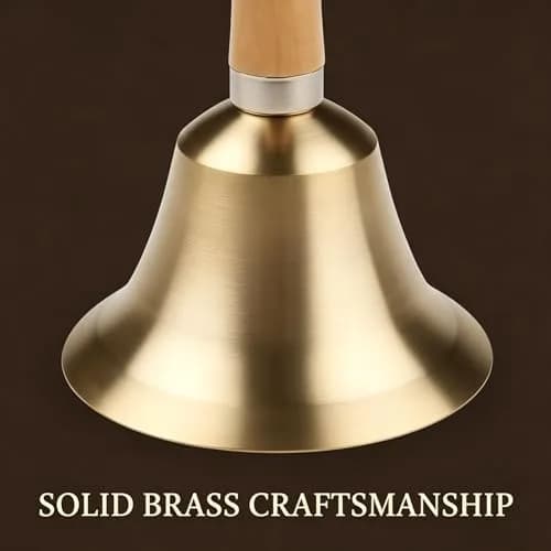 TDOCK Super Loud Solid Brass Hand Call Bell 7.9cm (3.15 Inch) Diameter | Classic Wedding & Prayer Bell thumbnail 3