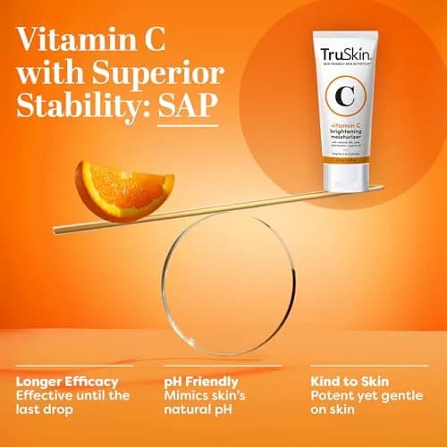 TruSkin Vitamin C Face Cream Brightening & Hydrating Daily Moisturizer with Vitamin E, B5, Jojoba Oil & Green Tea 236ml (8 Fl Oz Pack of 2) | Dermatologist Tested thumbnail 4