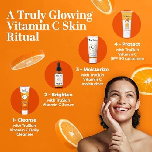 TruSkin Vitamin C Face Cream Brightening & Hydrating Daily Moisturizer with Vitamin E, B5, Jojoba Oil & Green Tea 236ml (8 Fl Oz Pack of 2) | Dermatologist Tested thumbnail 7