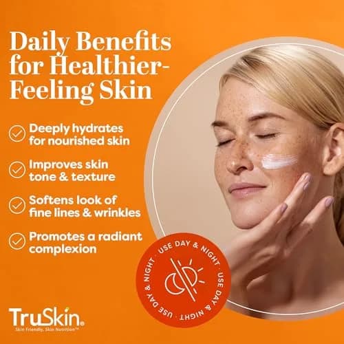 TruSkin Vitamin C Face Cream Brightening & Hydrating Daily Moisturizer with Vitamin E, B5, Jojoba Oil & Green Tea 236ml (8 Fl Oz Pack of 2) | Dermatologist Tested thumbnail 3