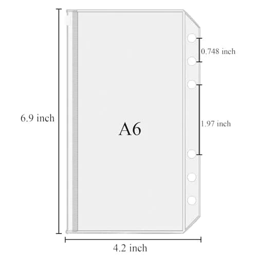 Antner A6 Binder Pockets 24 Pack Clear Zipper Folders with 6 Holes | Waterproof PVC Document Pouch Filing Bags thumbnail 2