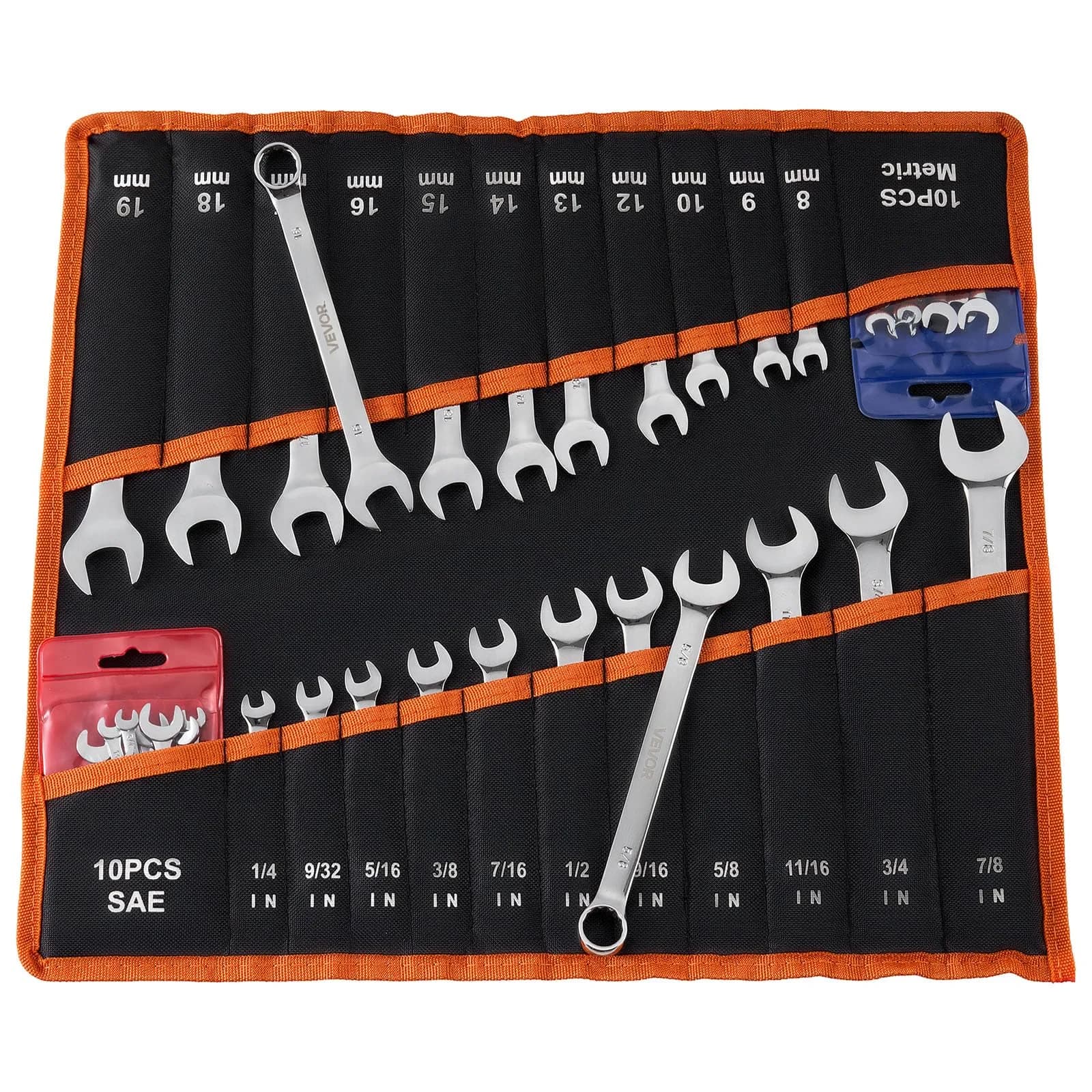 VEVOR Combination Wrench Set, 16-Piece Metric Ratcheting Wrenches, Cr-V Steel, 8-24 mm | Precise, Durable, Portable — 42PCS / Regular