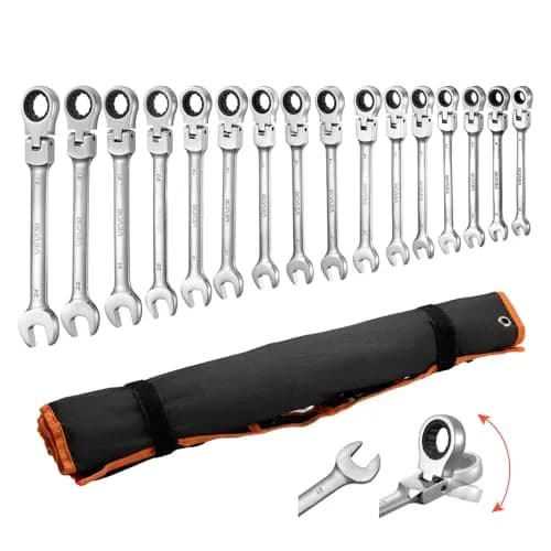 VEVOR Flex-Head Ratcheting Wrench Set, 30-Piece SAE & Metric, 72 Teeth, Cr-V Steel, for Household & Auto Repairs thumbnail 1