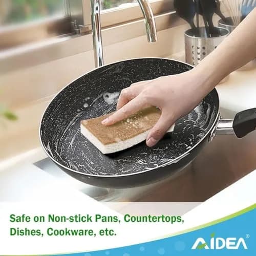 AIDEA Kitchen Sponges, 9 Count (Pack of 1) | Non-Scratch Cellulose Scrub Sponges for Dishes, Cleaning Power for Kitchen, Bathroom, Household thumbnail 2