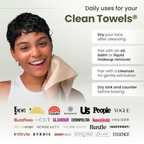 Clean Skin Club Bamboo Viscose Clean Towels XL 100 Count (2-Pack) | USDA Biobased Disposable Face Towels thumbnail 4