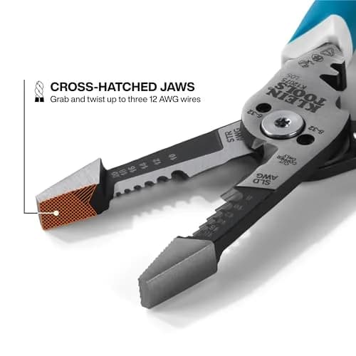 Klein Tools K12075 Heavy-Duty Wire Stripper 8-18 AWG Solid / 10-20 AWG Stranded | Precision Electrical Cable Stripping Tool thumbnail 6