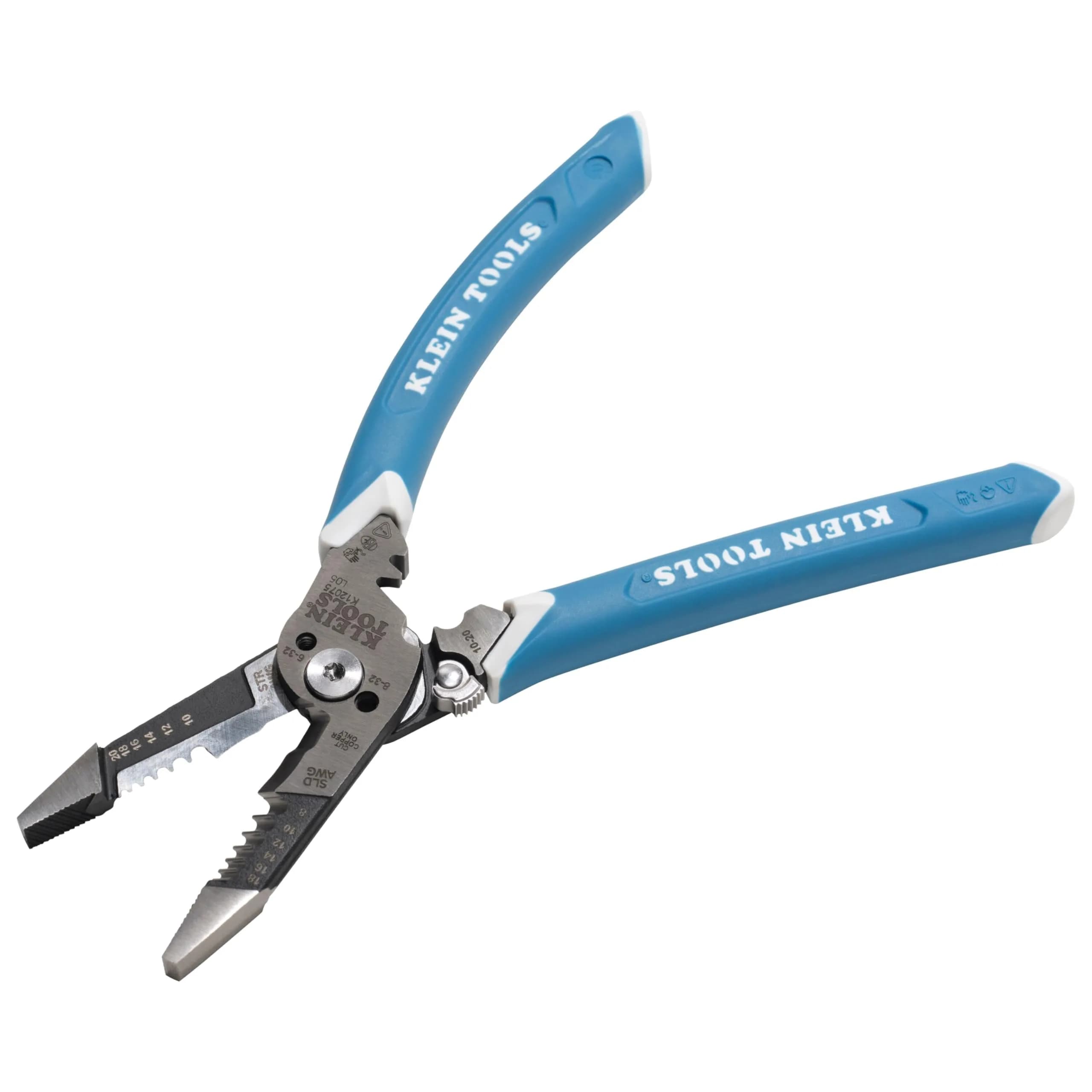 Klein Tools K12075 Heavy-Duty Wire Stripper 8-18 AWG Solid / 10-20 AWG Stranded | Precision Electrical Cable Stripping Tool