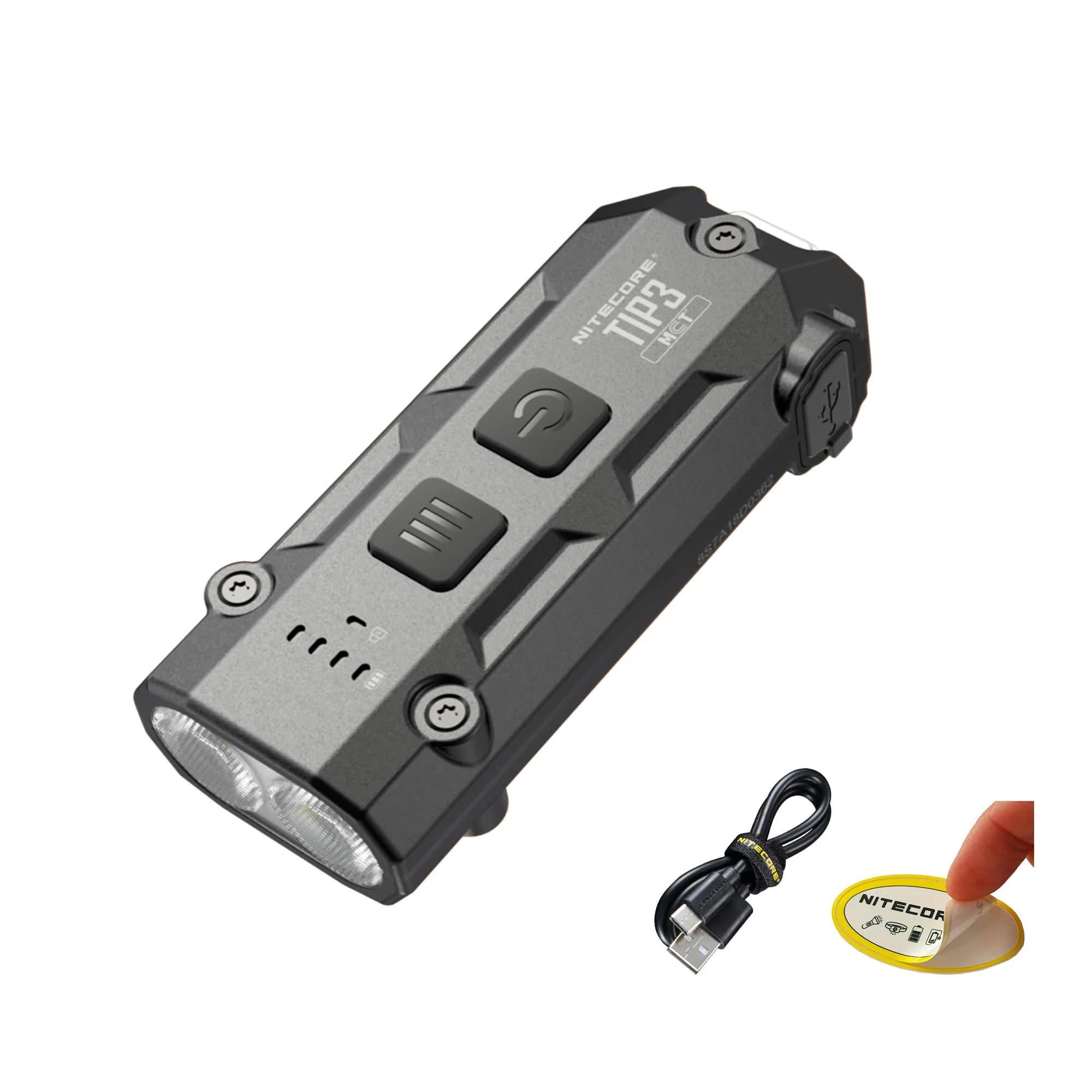 Nitecore TIP3 Rechargeable Keychain Flashlight 720 Lumens | Black, 3 Color Temps, USB-C