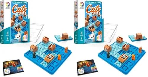SmartGames Cats & Boxes Logic Puzzle Game 2-Pack | Award-Winning Educational Toy for Ages 7+ thumbnail 1