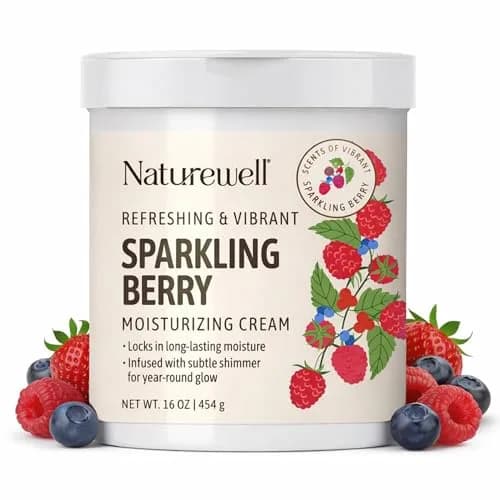 NATURE WELL Sparkling Berry Body Cream with Shimmer 473ml (16 Oz) | Hydrating & Glow-Enhancing Formula thumbnail 1