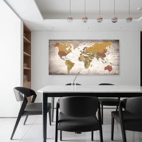 Baisuwallart World Map Canvas Art Print 60x120cm (24x48 inches) | Detailed World Map for Home & Office Decor thumbnail 5