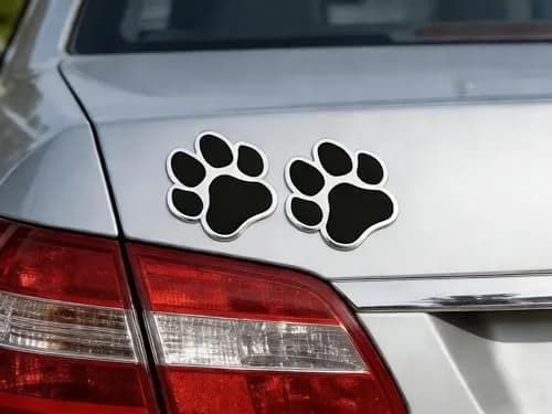 LZLRUN 4PCS Silver Black 3D Chrome Dog Paw Footprint Car Decoration Sticker 6cm (2.4in) x 6.5cm (2.6in) thumbnail 7