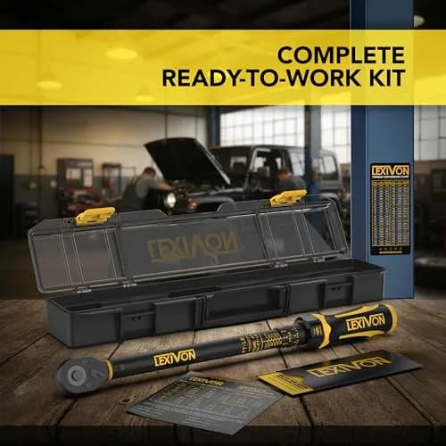 LEXIVON Torque Wrench, 3/8-Inch Drive, Dual Scale 20-120 FT-LB (27.1-162.7 N·m), Premium Rubber-Grip Handle, Deluxe Hybrid Case thumbnail 8