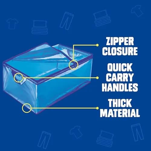 Ziploc Flexible Totes 22 Gallon | Extra Large Reusable Storage Bags with Zipper & Handles thumbnail 4