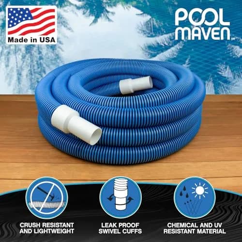 Poolmaven Manual Swimming Pool Vacuum Hose, 35 ft x 1-1/2 in., Made in USA | Flexible EVA Hose for Manual Pool Cleaning thumbnail 4