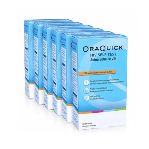 OraQuick HIV Self-Test, Oral Fluid, 6 Ct | Rapid, Lab-Quality Results in 20 Min, Discreet Home Use thumbnail 1