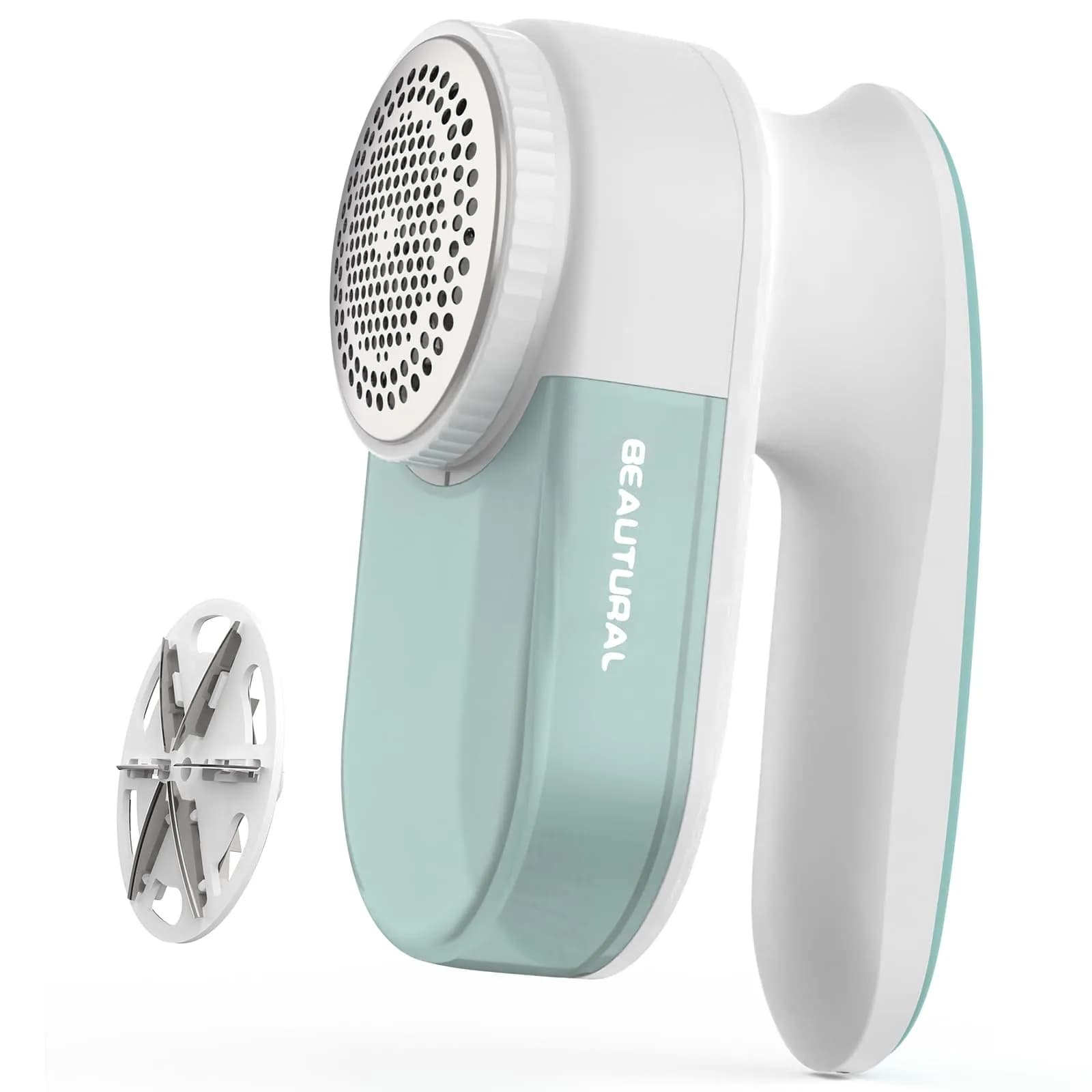 BEAUTURAL Fabric Shaver and Lint Remover, Rechargeable Sweater Defuzzer, Green | Efficiently Removes Fuzz Balls