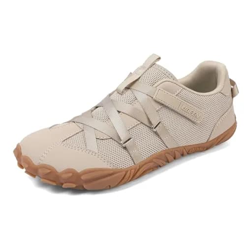 UBFEN Women's Barefoot Shoes Minimalist Wide Toe Box Zero Drop Sneakers Khaki 25.4 cm (10 in) thumbnail 1