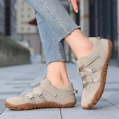 UBFEN Women's Barefoot Shoes Minimalist Wide Toe Box Zero Drop Sneakers Khaki 25.4 cm (10 in) thumbnail 2