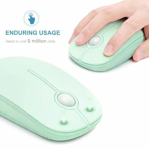VssoPlor Wireless Mouse, 2.4G Slim Portable Computer Laptop Mouse with Nano Receiver, Light Green | Quiet Silent Optical Mice for Notebook, PC, Laptop, Computer thumbnail 3