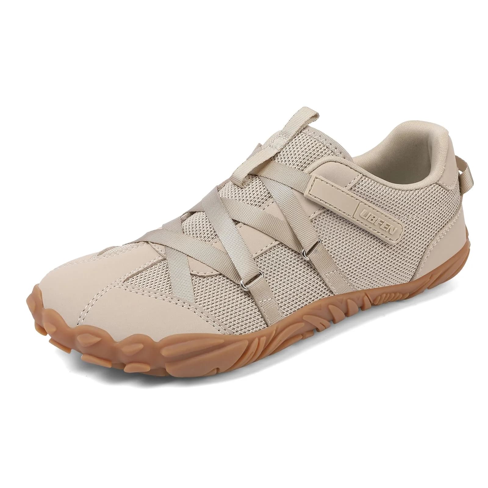 UBFEN Women's Barefoot Shoes Minimalist Wide Toe Box Zero Drop Sneakers Khaki 25.4 cm (10 in) — Khaki / 7.5
