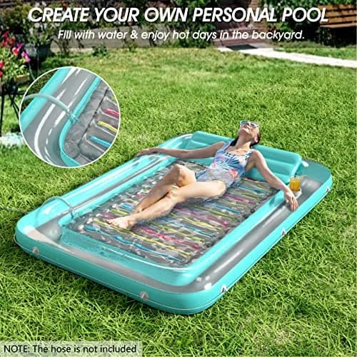Jasonwell Inflatable Tanning Pool Lounger Float XXL Mint Green | 210 cm (89 in) x 170 cm (67 in) thumbnail 2