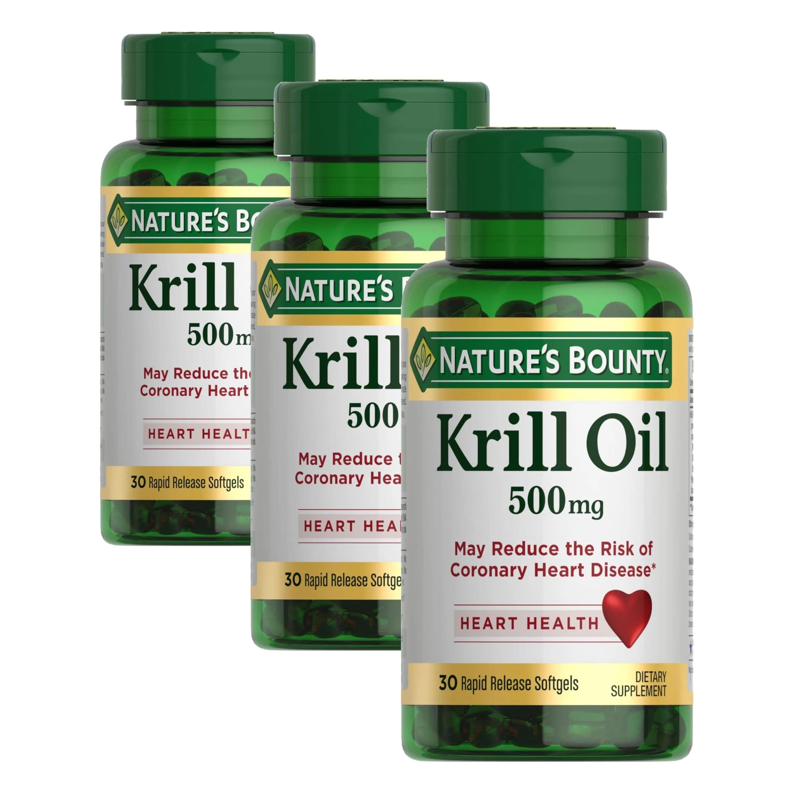 Nature's Bounty Krill Oil 500mg 90 Count (Pack of 3) — Softgel